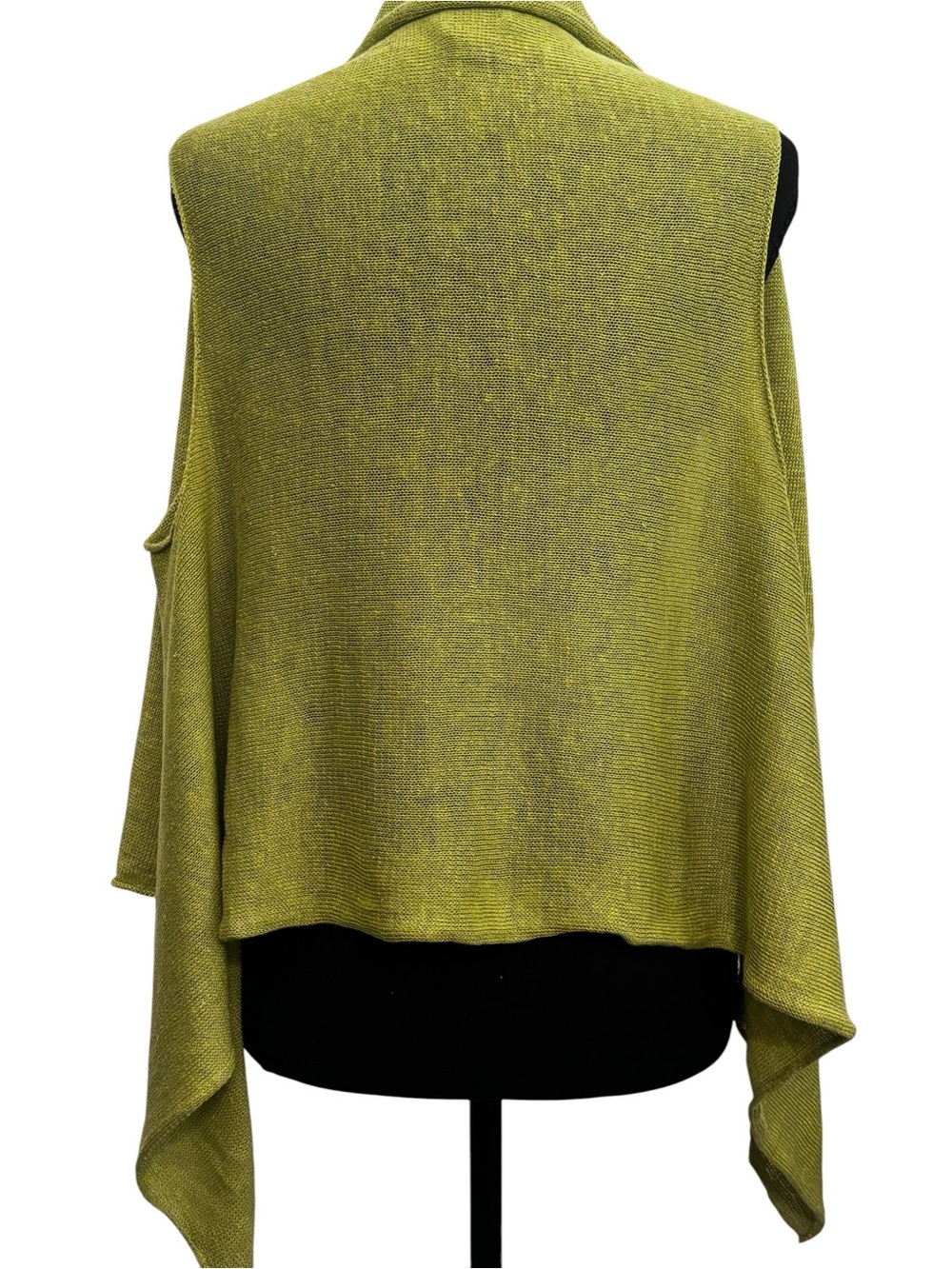 Eileen Fisher 100% Linen Open Front Drape Cardigan Lagenlook Moss Green Sz M - Picture 4 of 11